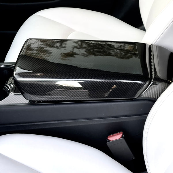 Armrest Overlay - Premium Carbon Fiber for Tesla Model 3 & Y